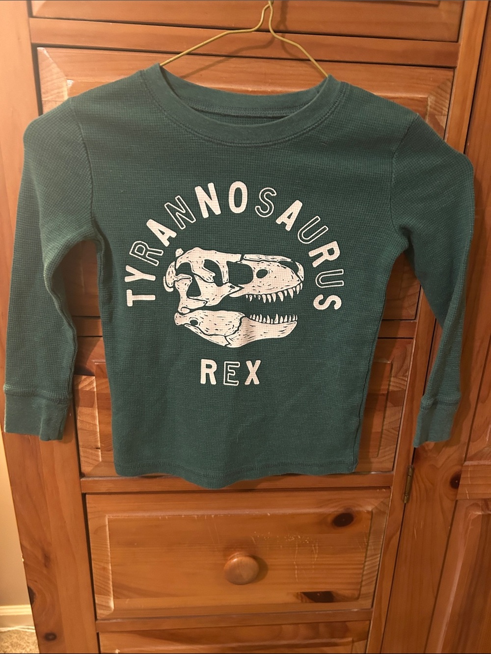 jumping beans Teal Long-Sleeve Tyrannosaurus Rex Skull Tee